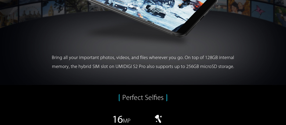 [HK Stock]UMIDIGI S2 Pro 6.0 Inch 4G LTE Smartphone FHD+ Screen  Helio P25 Octa Core 6GB 128GB 13.0MP+5.0MP Dual Rear Cameras Android 7.0 OS 5100mAh Touch ID - Black