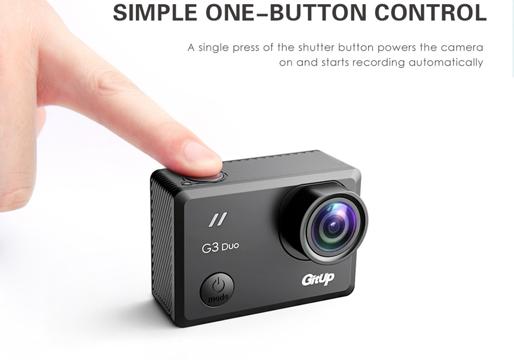 Gitup G3 Duo 2160P 170 Degree FOV WiFi Bluetooth Sport Camera 2 Inch Touch LCD Screen Novatek 96663 Chipset Sony IMX117 12MP Image Sensor Action Camera - Black (PRO Packaging)
