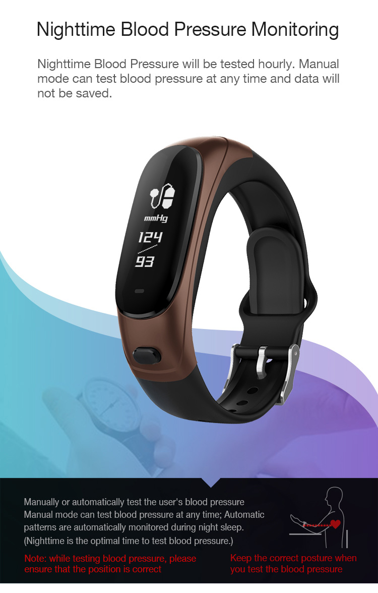 V08 Smart Bracelet 2 In 1 Portable Bluetooth Earphone Blood Pressure Continuous Heart Rate Monitor Compatible With IOS Android - Black