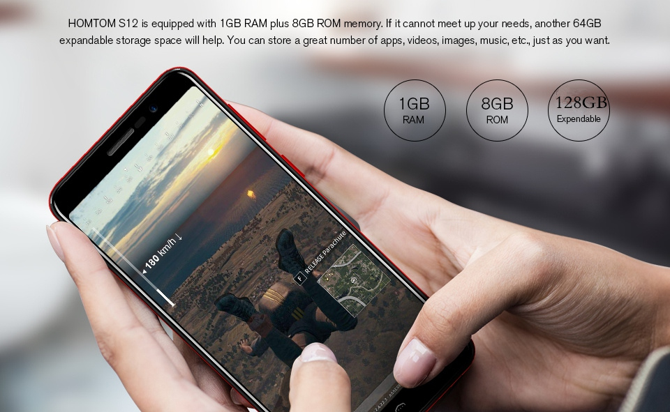 [HK Stock]HOMTOM S12 5.0 Inch Smartphone MTK6580 Quad core 1GB 8GB 8.0MP+2.0MP Dual Rear Cameras Android 6.0 18:9 Display 2750mAh - Blue