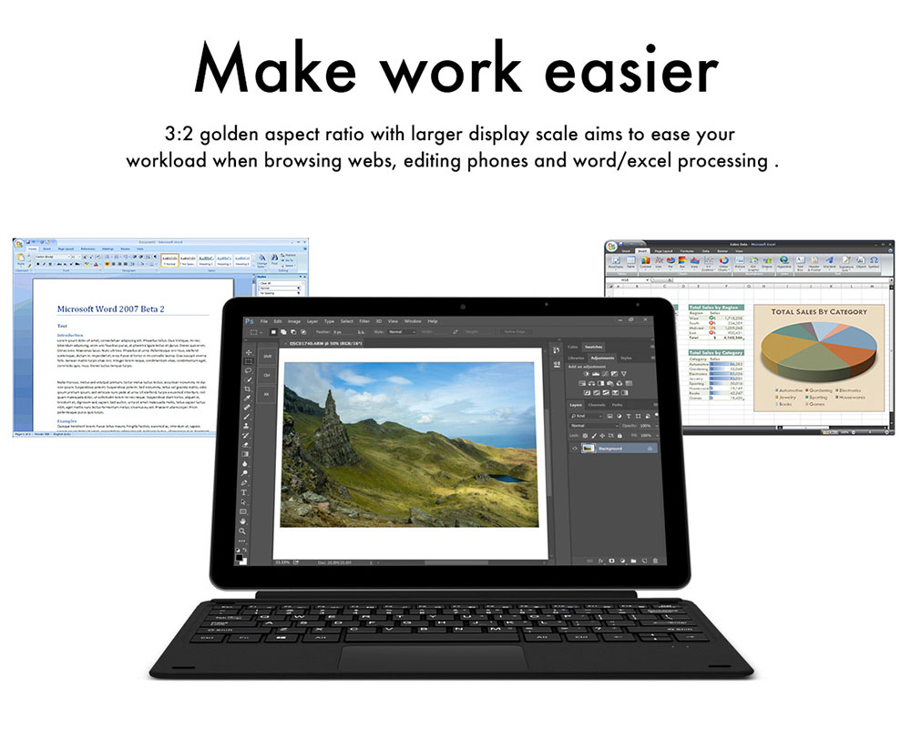 [HK Stock]CHUWI SurBook Mini 2-in-1 Tablet PC Intel Celeron N3450 10.8 Inch 1920*1280 4GB RAM 64GB ROM Windows 10 - Silver