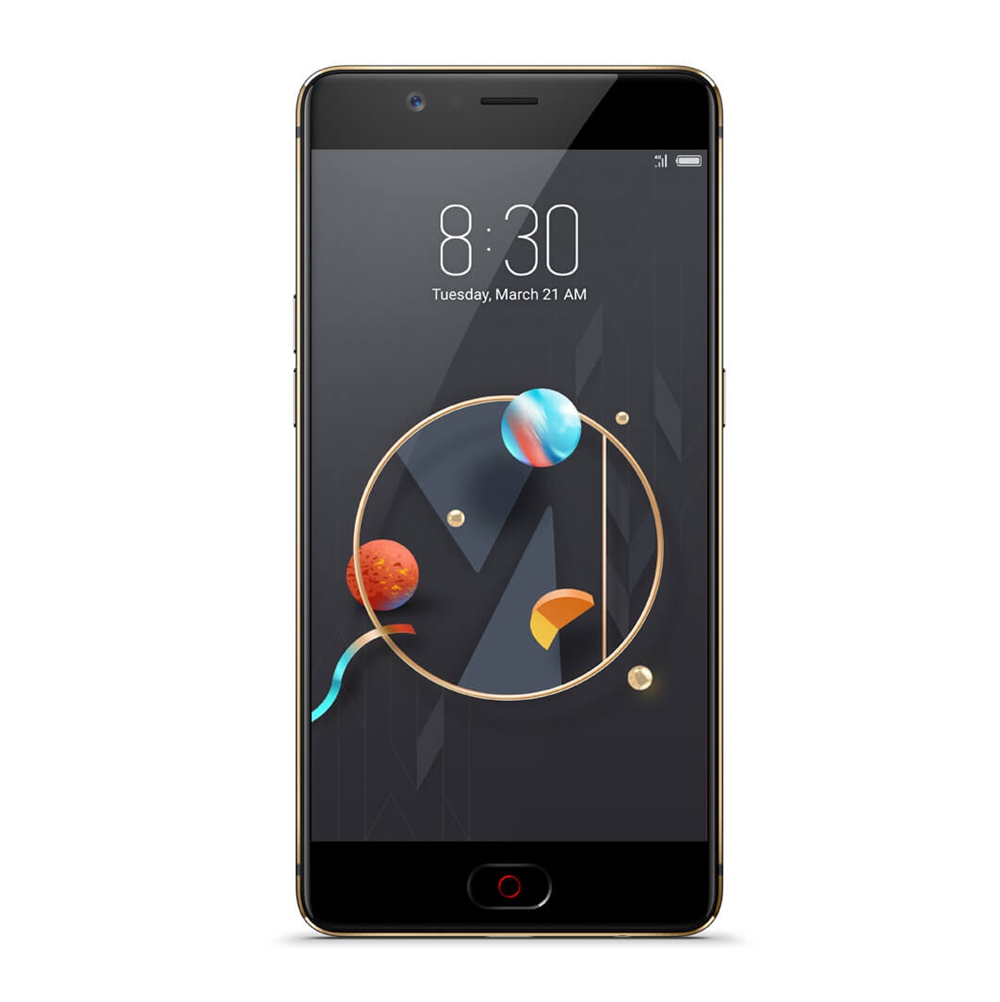 [HK Stock][Official Global Version]Nubia M2 NX551J 5.5 Inch Smartphone FHD Screen Snapdragon 625 Octa Core A53 2.0GHz 4GB 64GB 13.0MP Dual Rear Camera Touch ID Metal Unibody - Champagne Gold