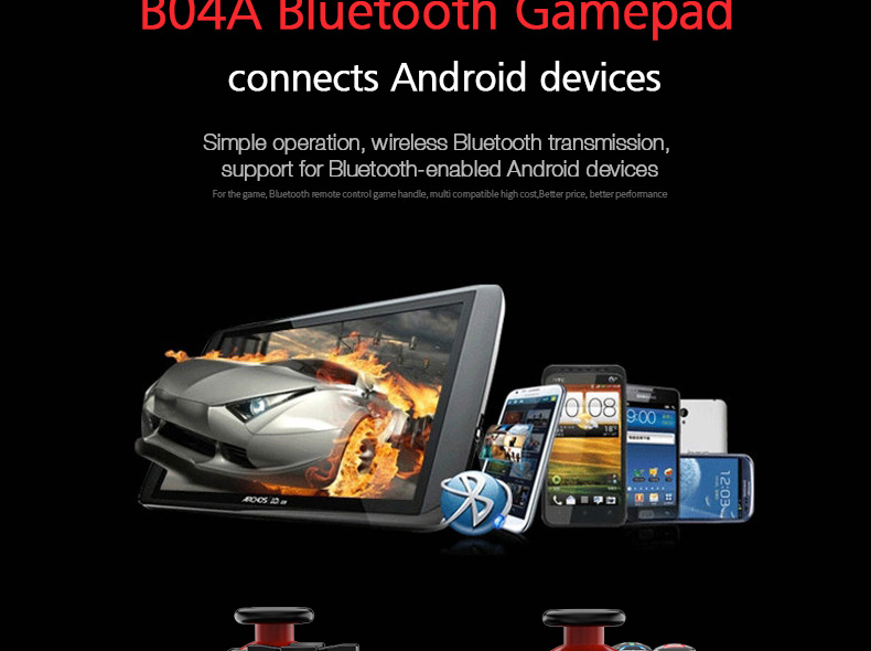 VR SHINECON SC-B04A 2.4G Wireless Bluetooth Gamepad Bluetooth 4.0 Game Remote Controller for Android iOS PC VR - Black