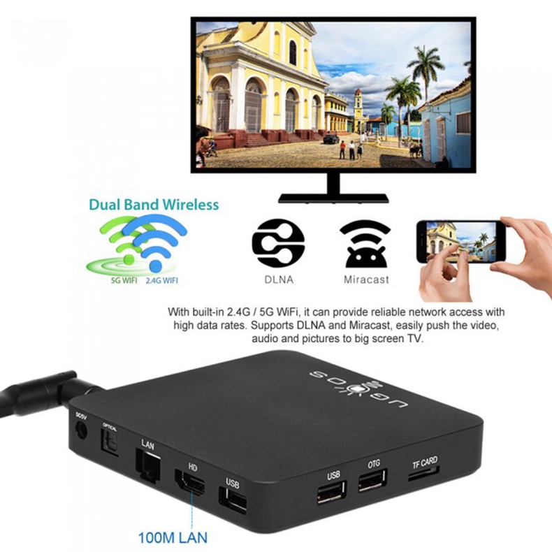 UGOOS AM3 Amlogic S912 Android 6.0 2GB/16GB TV BOX 4K UHD 802.11ac WIFI Gigabit LAN Bluetooth