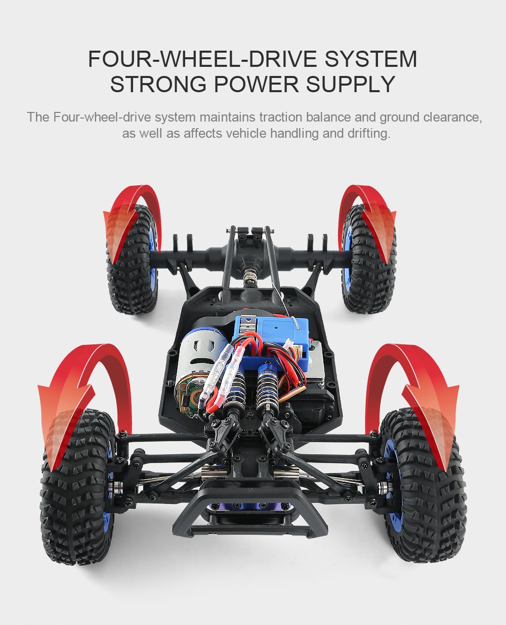 JJRC Q46 1:12 2.4G 4WD Brushed High Speed Off-road RC Car RTR - Red