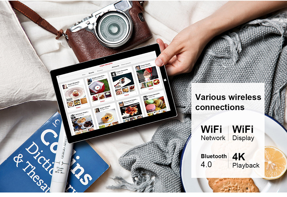 Teclast TBook 10S Tablet PC 10.1 inch Dual OS Windows 10 + Android 5.1 4GB/64GB Intel Atom X5 Z8350 Quad Core 1.92GHz IPS 1920*1200 - Gold