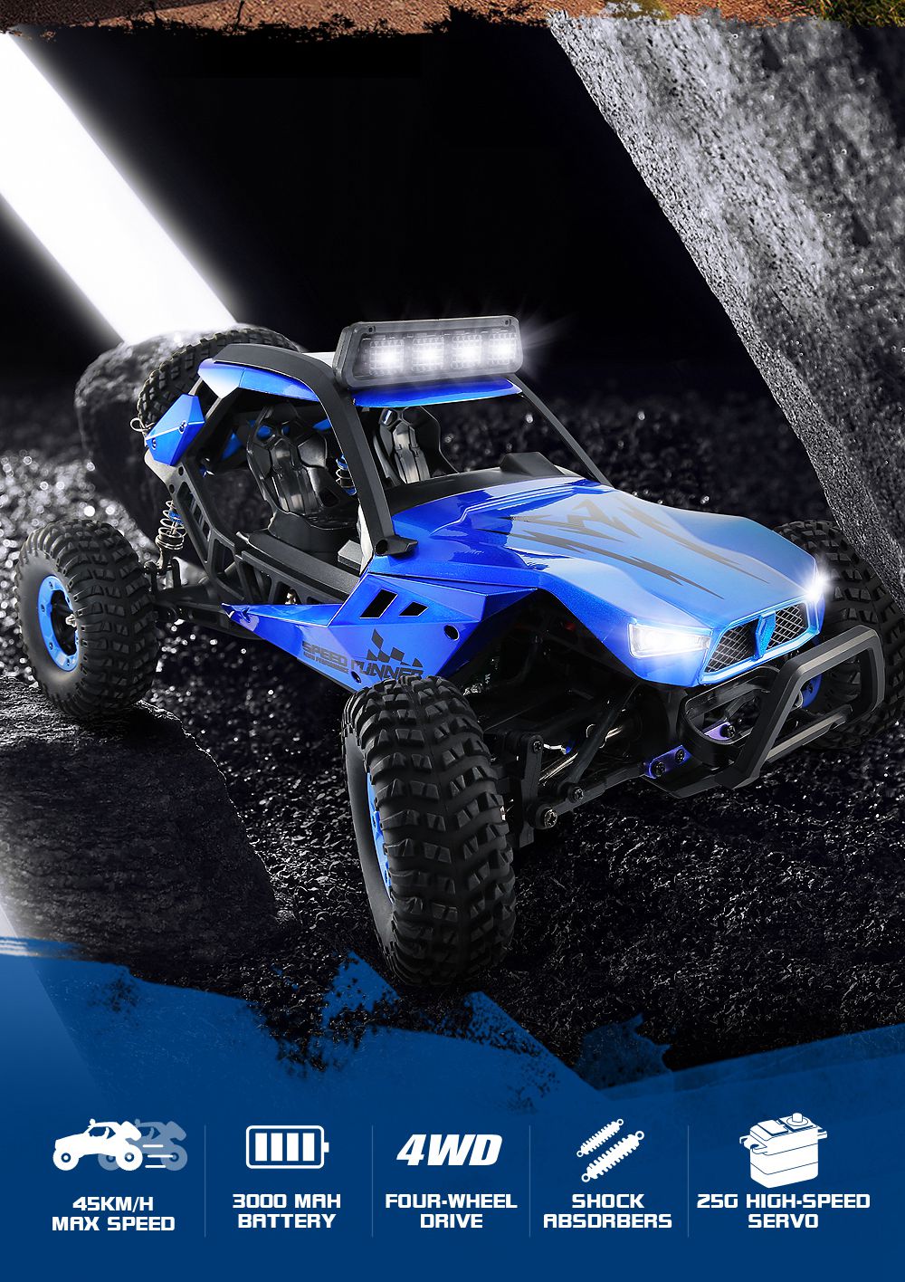 JJRC Q46 1:12 2.4G 4WD Brushed High Speed Off-road RC Car RTR - Red
