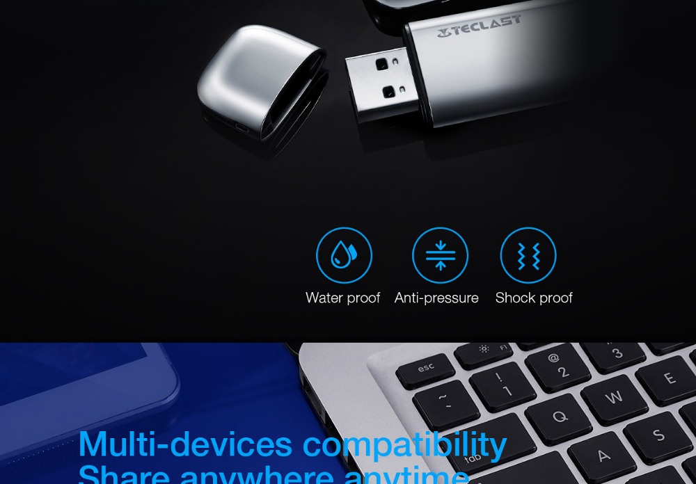 Teclast CF-NXI-S3 64GB USB 3.0 Flash Drive High-speed External Storage Memory Stick Write Speed 150M/s- Silver