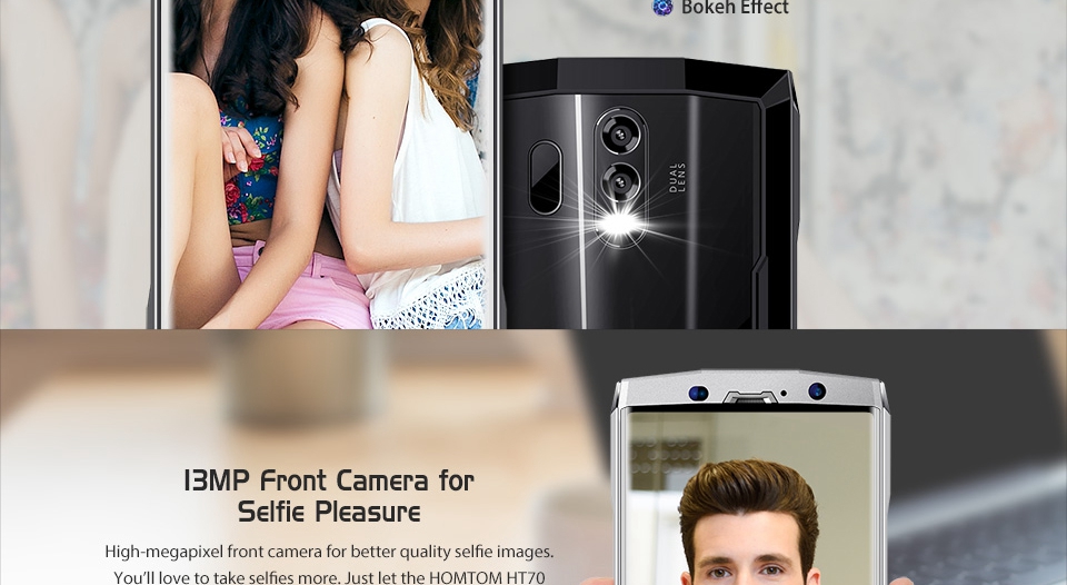 [HK Stock]HOMTOM HT70 6.0 Inch Smartphone MTK6750T Octa Core 4GB 64GB 16MP+5MP Dual Rear Cameras Android 7.0 HD+ 18:9 Screen 10000mAh - Silver