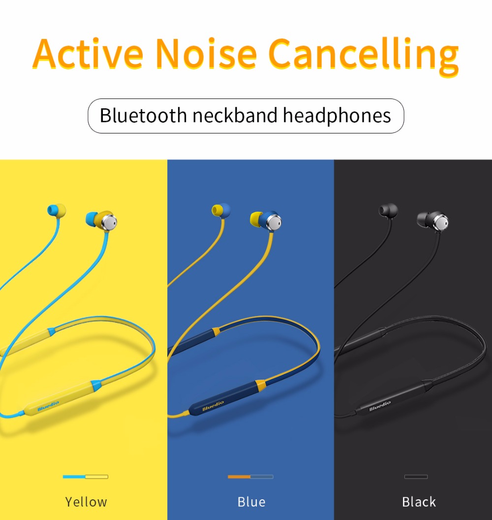 Bluedio TN Bluetooth Headphone Magnetic with Dual Mic Active Noise Cancelling - Black