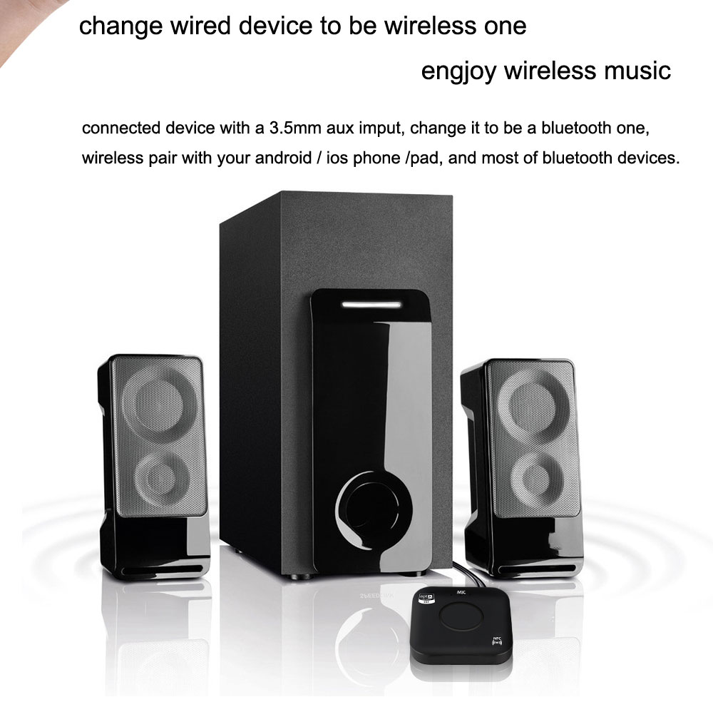 B7-PLUS Bluetooth Audio Receiver With NFC Calling MIC Support APTX / APTX LL Playback - Black