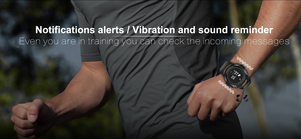 NO.1 F6 Smartwatch NRF51822 Chip IP68 Water Resistant Heart Rate Monitor Outdoor Sports Smartwatch Compatible With Android iOS - Black