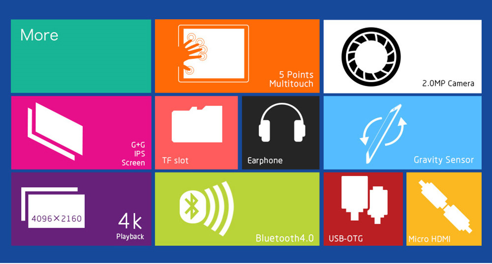 Teclast X80 Pro Tablet PC 8" Dual OS Intel Cherry Trail X5 Z8350 1.92GHz Quad Core 2GB RAM 32GB ROM Dual Cameras Wifi HDMI - White