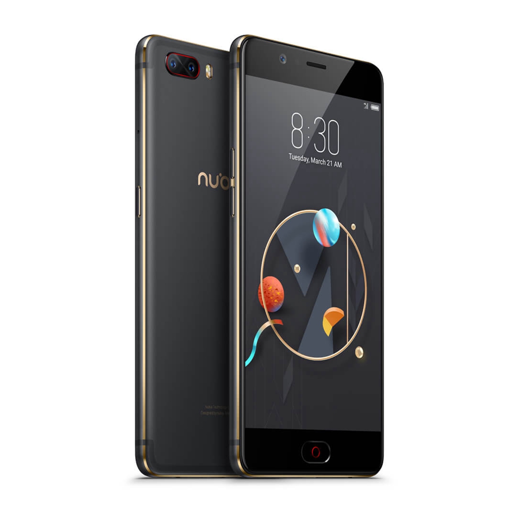 [HK Stock][Package B][Official Global Version]Nubia M2 NX551J 5.5 Inch Smartphone Snapdragon 625 Octa Core A53 2.0GHz 4GB 64GB 13.0MP Dual Rear Camera (Black Gold) + Soft Case + Tempered Glass