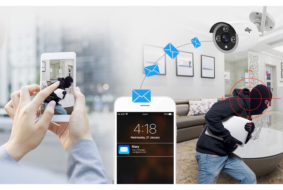 Hiseeu WNKIT-4HB611 1080P CCTV System with 4 Cameras Motion Detection