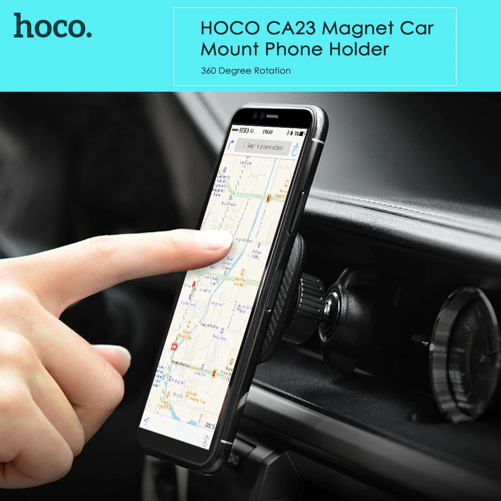 HOCO CA23 Magnet Car Mount Phone Holder 360 Degree Rotation Black