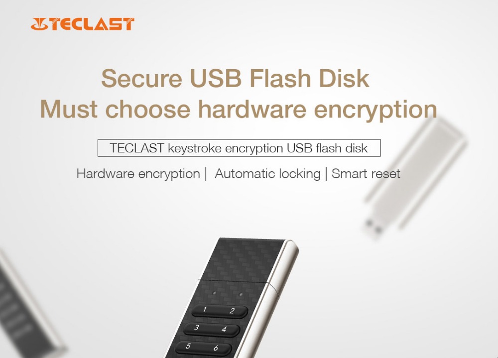 Teclast Pendrives 32GB CreSecure Encryption Flash Drives Key Version Memory Stick Physical Encrypted - Black