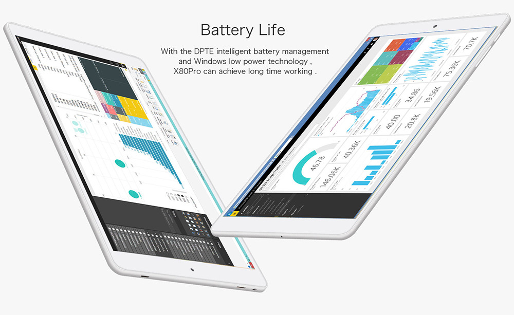 Teclast X80 Pro Tablet PC 8" Dual OS Intel Cherry Trail X5 Z8350 1.92GHz Quad Core 2GB RAM 32GB ROM Dual Cameras Wifi HDMI - White