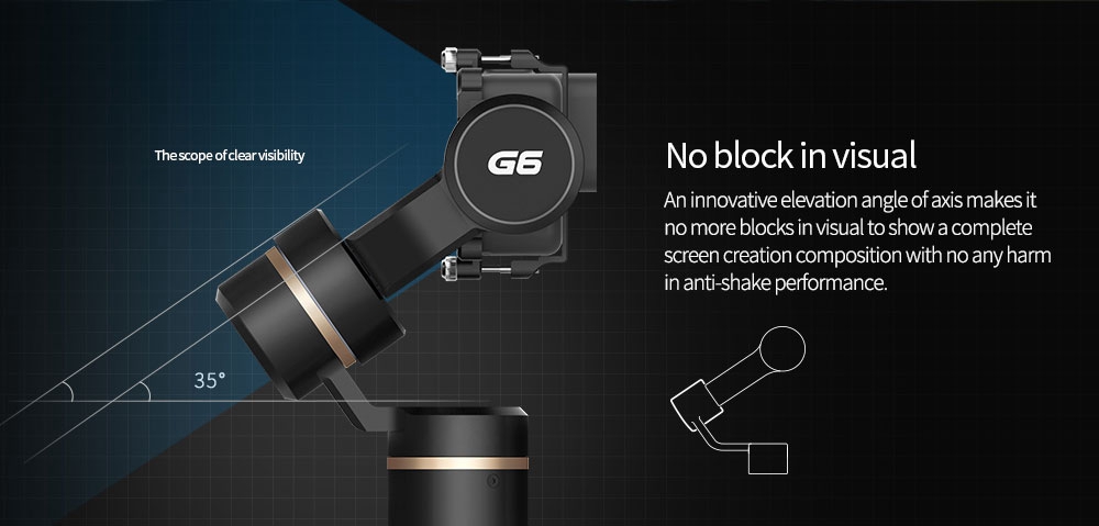 Feiyu Tech G6 3-Axis Brushless Handheld Gimbal Stabilizer for GoPro HERO6 HERO5 RX0 Action Camera