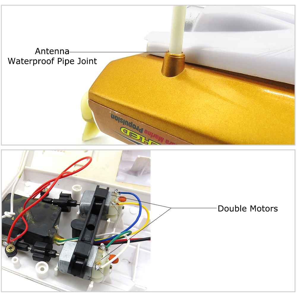 Flytec HQ5010 27Mhz Brushed RC Racing Boat RTR - Gold