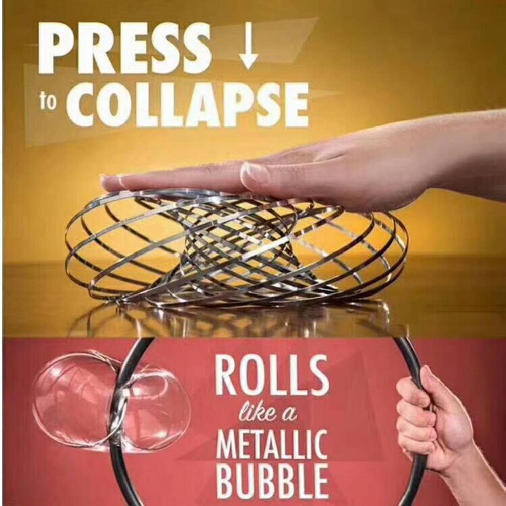 Toroflux Torofluxus Flowtoy Flow Ring Toys Kinetic Spring Toy Funny Outdoor Game - Silver