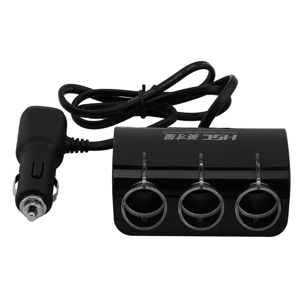 120W Car 2 USB Charger Cigarette Lighter Power Supply Adapter YC-401A New - Black