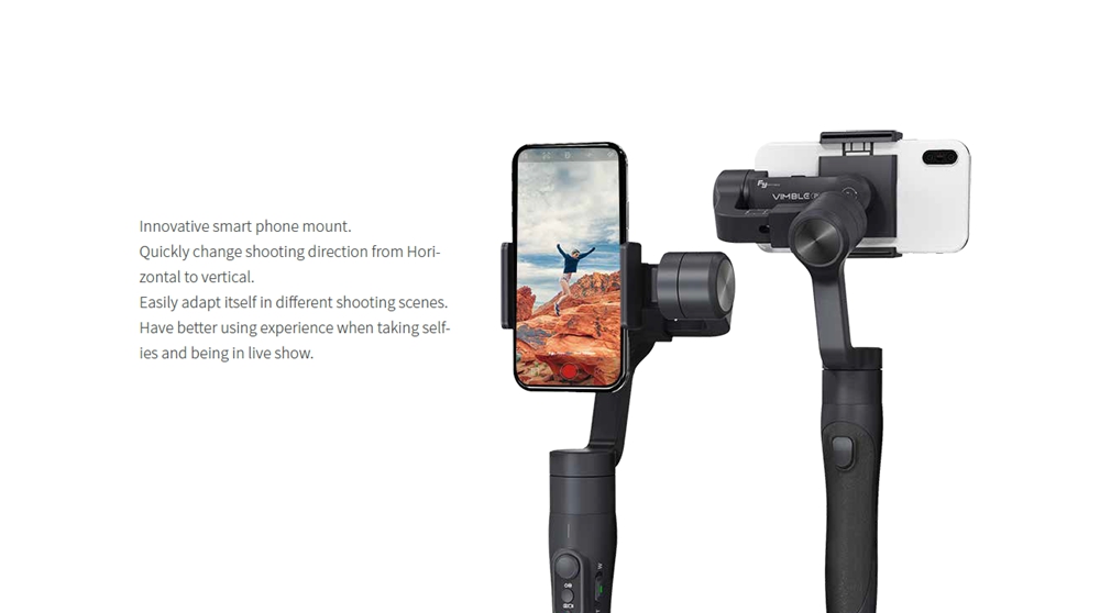 Feiyu Tech Vimble 2 3-Axis Brushless Handheld Gimbal Stabilizer for Smartphone - Snow White