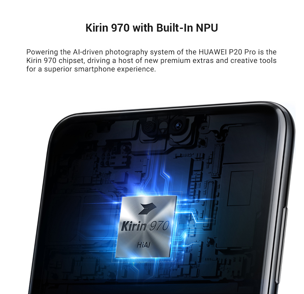 HUAWEI P20 Pro 6.1 Inch Smartphone FHD+ Screen Kirin 970 6GB 256GB 20.0MP+40.0MP+8.0MP Three Rear Cameras Android 8.1 - Jewelry Blue