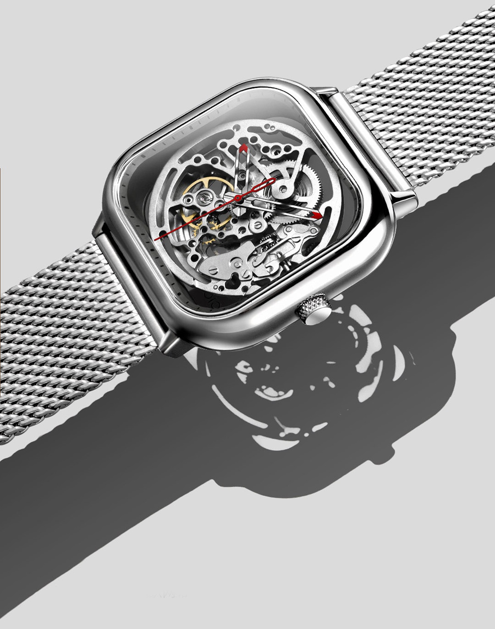 Xiaomi CIGA Wristwatch Hollow Mechanical Stainless Steel Braided Band Automatic Mechanical Core Men's Watch -Black