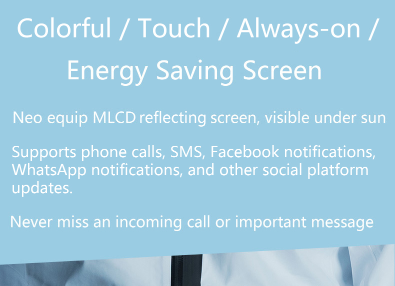 Weloop Neo Smart Bracelet GPS Dynamic Heart Rate Monitor Color IPS Screen Sports Bracelet - Black