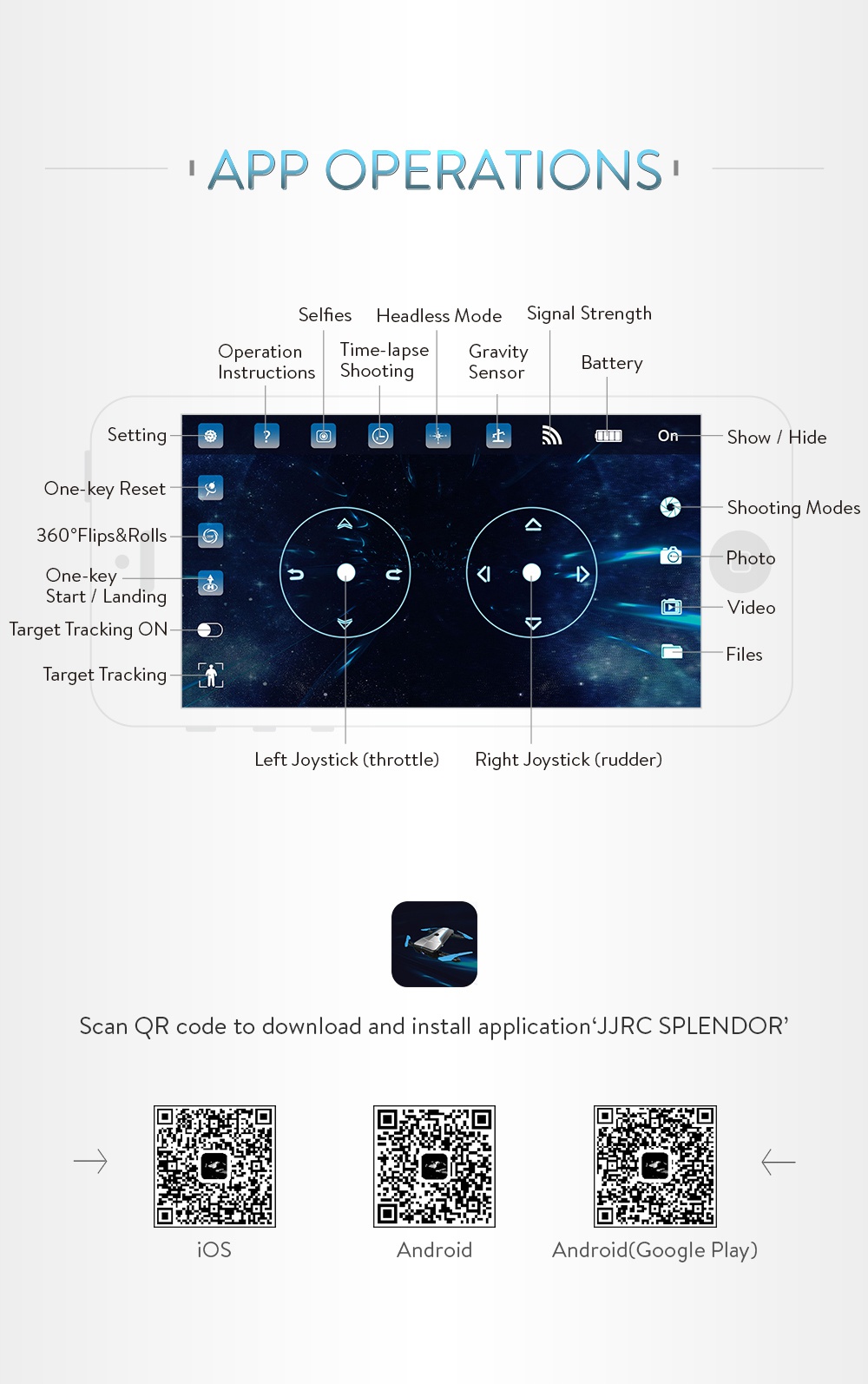 JJRC H62 SPLENDOR Aoto-Fllow WIFI FPV Foldable Drone with HD 720P Camera Optical Flow Positioning RC Quadcopter