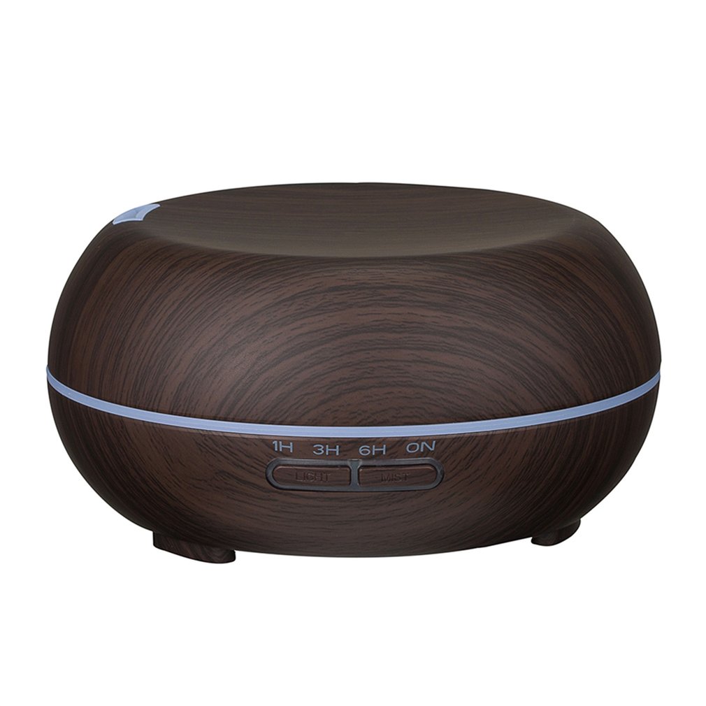 Wood Grain Design Aromatherapy Essential Oils Diffuser Altar Shape Humidifier - Brown