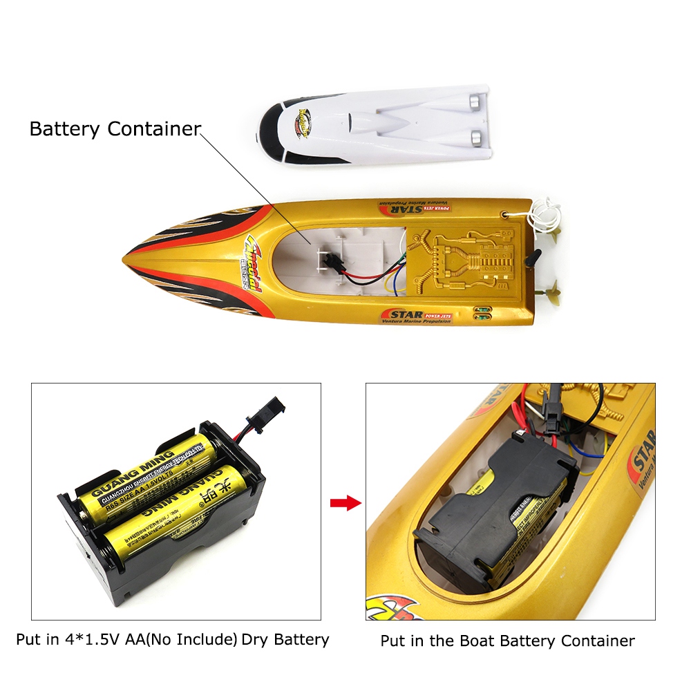 Flytec HQ5010 27Mhz Brushed RC Racing Boat RTR - Gold