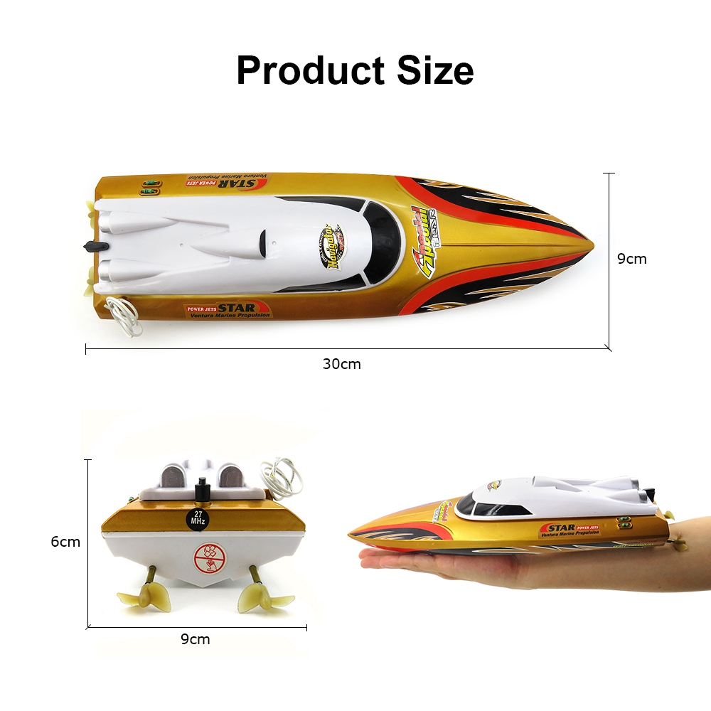 Flytec HQ5010 27Mhz Brushed RC Racing Boat RTR - Gold