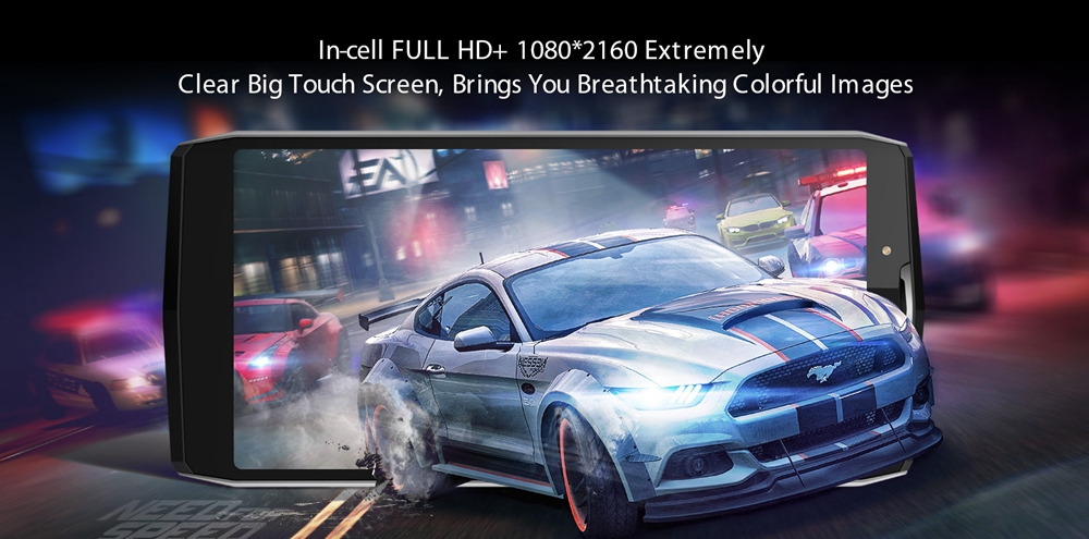 [HK Stock]Blackview P10000 Pro  5.99 Inch Smartphone MT6763 4GB 64GB 16.0MP+0.3MP Dual Rear Cameras Android 7.1 OS 11000mAh Battery - Silver Black