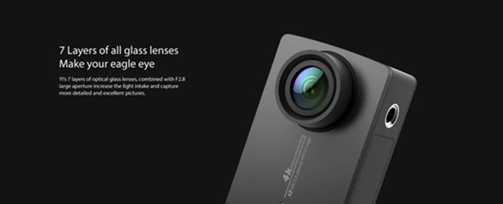 Xiaomi YI 4K Action Camera 2.19' Retina Screen Ambarella A9SE75 Sony IMX377 12MP 155 Angle Wide 1400mAh EIS - Black