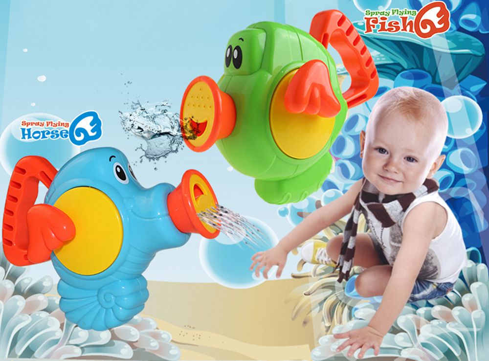 Cikoo Children Spray Flying Fish/Horse Manual Pumping Water Cute Bath Toys