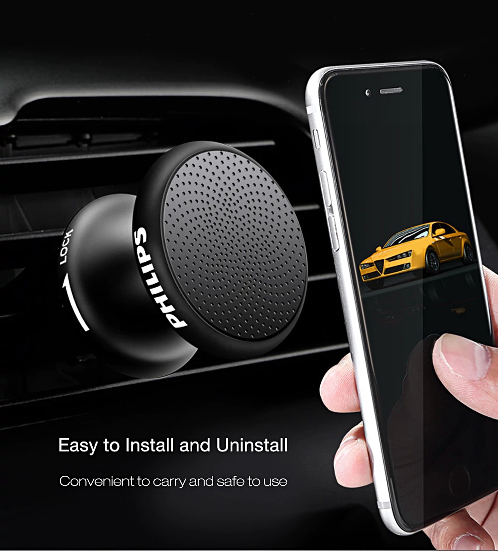Philips DLK35006 Universal Car Mobile Phone Holder Outlet Magnetic Bracket For Tablet/Mobile Phone - Black