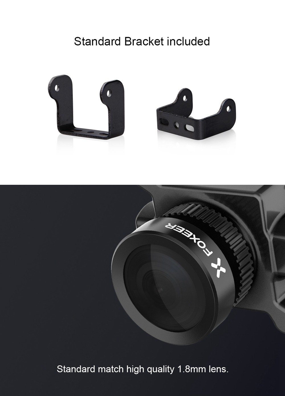 Foxeer Monster Micro Pro WDR 1200TVL 1.8mm 1/2.9" CMOS Sensor 16:9 5-40V Wide Voltage FPV Camera N/P Switchable - Red