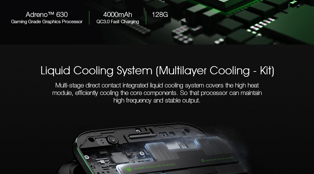 Xiaomi Black Shark Gaming Phone 5.99 Inch Smartphone Snapdragon 845 8GB 128GB  Android 8.0 OS 4G LTE - Black