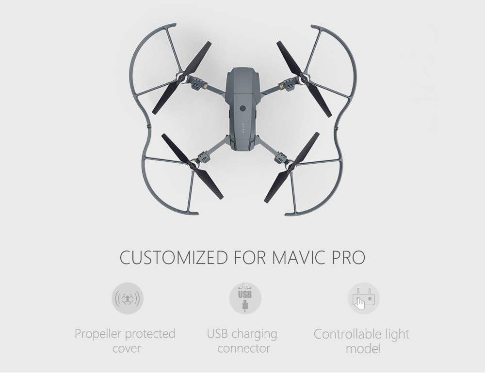PGYTECH LED Propeller Guard for DJI Mavic Pro RC Drone