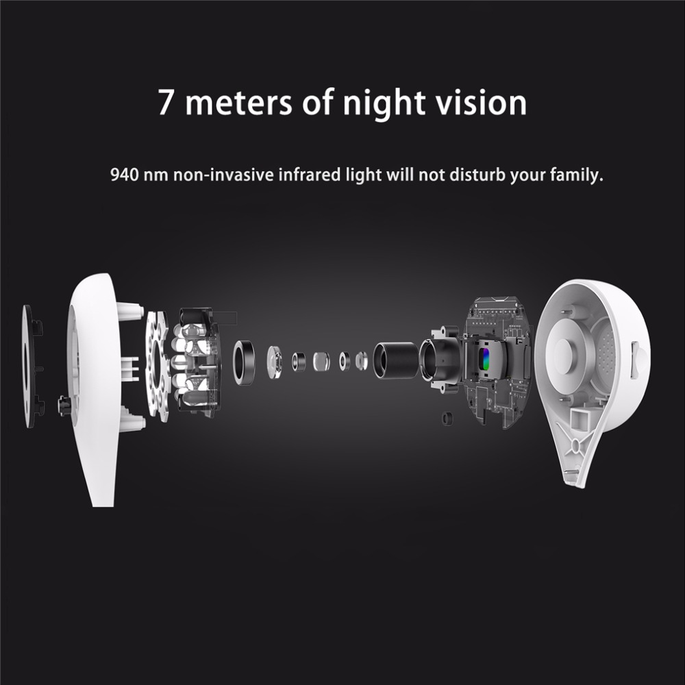 360 D503 720p WiFi IP Camera Video Monitor Two-way Audio CMOS Night Vision Home Security Camera -White