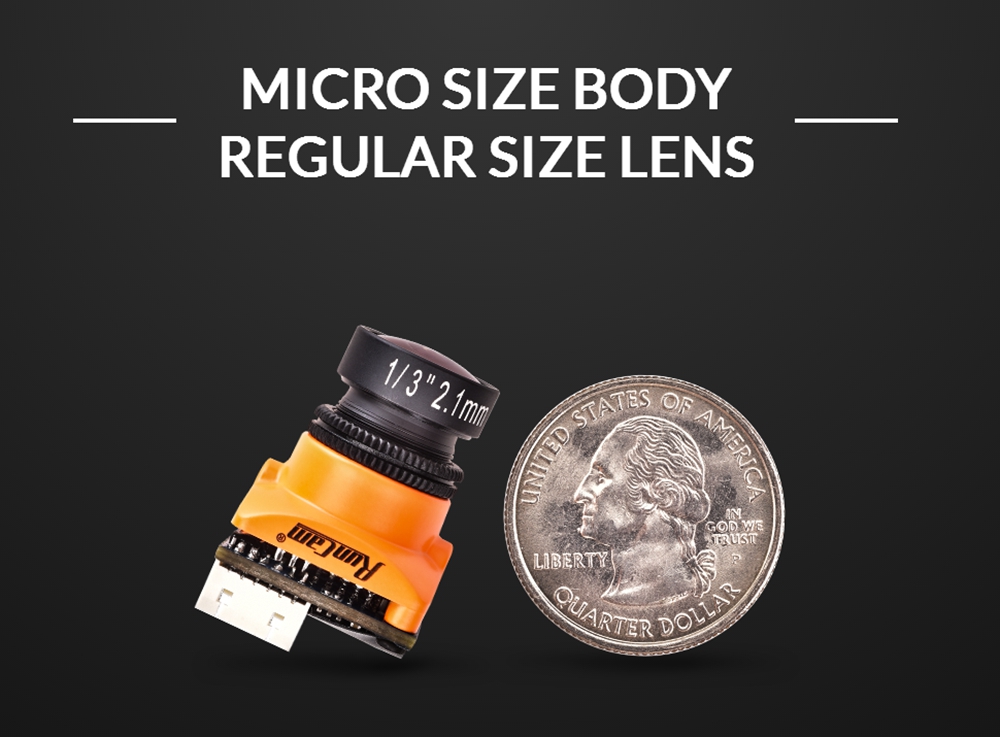 RunCam Micro Swift 3 OSD FPV Camera 600TVL 1/3" SONY Super HAD II CCD Sensor 2.1mm FOV 165 Degree - NTSC