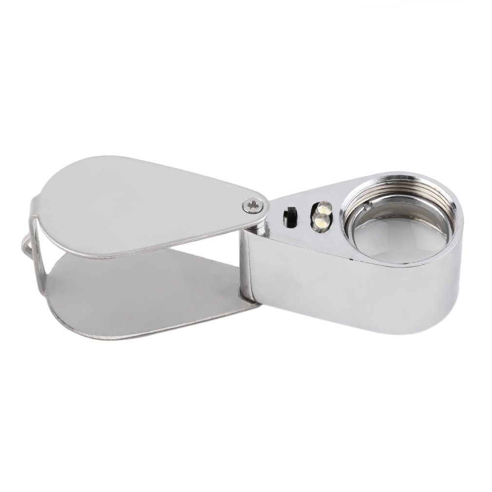 45x21mm Jewelers Eye Loupe Magnifier Magnifying Glass Rotate With LED Light