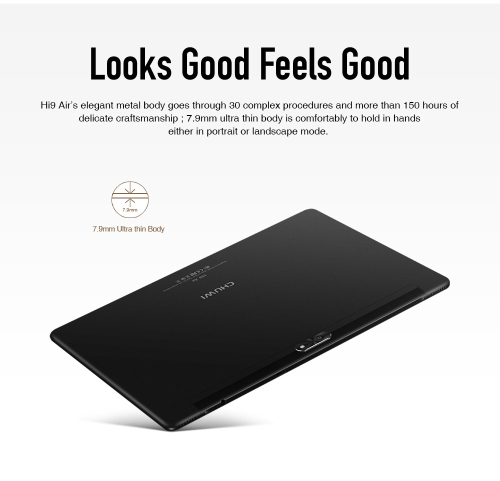 Chuwi Hi9 Air 4G Tablet PC MTK6797 Deca Core 10.1" 2K Screen 2560*1600 Android 8.0 4GB DDR3L 64GB eMMC - Black