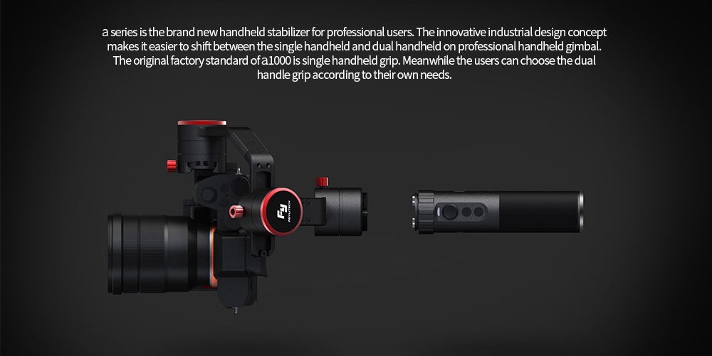 FeiyuTech A1000 3-Axis Brushless Handheld Gimbal for Mirrorless DSLR Camera Action Camera Smartphone - Single Handheld