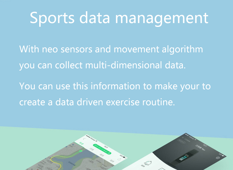 Weloop Neo Smart Bracelet GPS Dynamic Heart Rate Monitor Color IPS Screen Sports Bracelet - Black