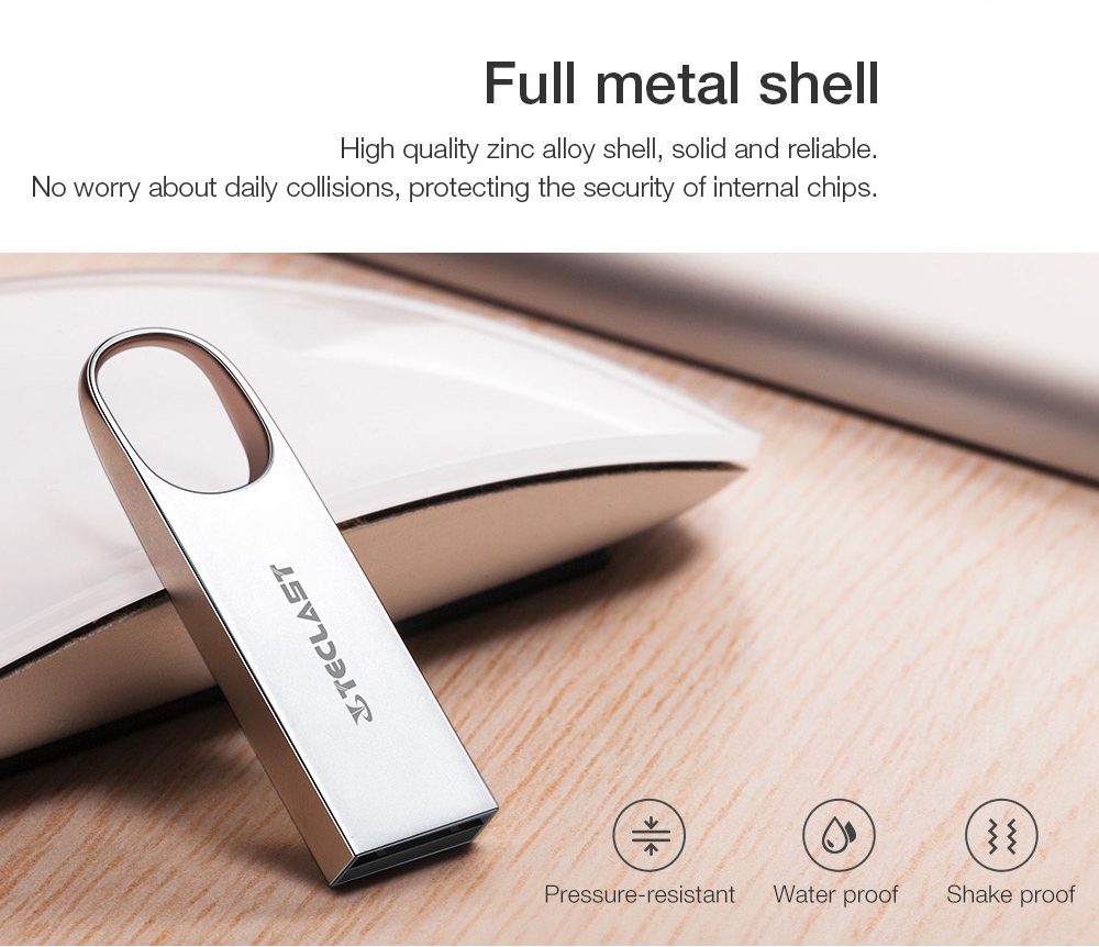 Teclast NHX Series Three-Proofing 16GB USB Drive All Metal Shell Shock Resistance High Speed Flash - Silver