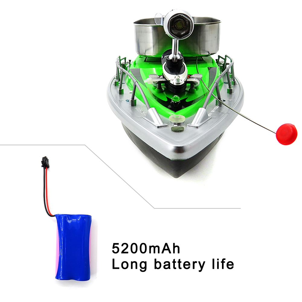 Flytec 3 Generation Intelligent Fishing Bait RC Boat with 1.2KG Max Loading LED Light - Green
