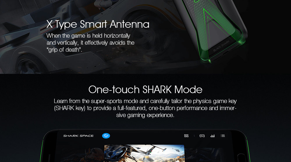 Xiaomi Black Shark Gaming Phone 5.99 Inch Smartphone Snapdragon 845 8GB 128GB  Android 8.0 OS 4G LTE - Black